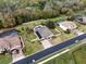 An aerial view showcases a home with a pool, surrounded by a well-maintained yard with mature trees and landscaping at 16620 Caravaggio Loop, Montverde, FL 34756