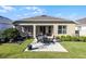 Enjoy outdoor living on this lovely patio with an outdoor fireplace and screened in lanai at 3009 High Pointe St, Clermont, FL 34711