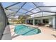 Wonderful screened-in pool with a view of the golf course beyond the backyard, perfect for relaxation and outdoor activities at 589 Society Hill Cir, The Villages, FL 32162