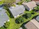 Aerial view of home showing the roof, screened-in patio, and surrounding landscaping and neighboring houses at 17442 Se 79Th Lovewood Ave, The Villages, FL 32162