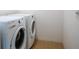 A laundry room features a white washer and dryer for convenient laundry care at 1841 Dunn Cove Dr, Apopka, FL 32703