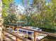 Pleasure boat docked at a wooden pier under a sunny sky at 3221 Myakka River Rd, Tavares, FL 32778