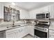 Modern kitchen with granite countertops, stainless steel appliances, and stylish backsplash at 8425 Se 177Th Bartram Loop, The Villages, FL 32162