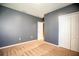 Bedroom with carpet, gray walls, and double door closet at 1041 Bradford Ridge Dr, Leesburg, FL 34748