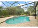 The screened-in pool area features a spa, brick pavers and lush landscaping at 2031 Capri Ln, Mount Dora, FL 32757