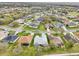 Expansive aerial view of a residential neighborhood showcasing lush green lawns and well-maintained homes at 26821 Augusta Springs Cir, Leesburg, FL 34748