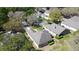 Aerial view of multiple homes in a residential neighborhood with mature trees and green spaces at 3725 Westerham Dr, Clermont, FL 34711