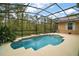 Backyard pool with screened enclosure, manicured landscaping for privacy and relaxation at 5029 Greenbriar Trl, Mount Dora, FL 32757