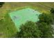 Aerial view of community basketball court with trees and parking at 5262 Royce Dr, Mount Dora, FL 32757