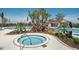 Community pool, hot tub and lush tropical landscaping at 569 Bellflower Way, Clermont, FL 34715