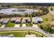 Aerial view of homes and community, highlighting property layouts, green spaces, and scenic lake views at 5824 Blue Savannah Dr, Leesburg, FL 34748