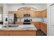 Stylish kitchen with granite countertops, stainless steel appliances, and abundant cabinetry at 13753 Via Roma Cir, Clermont, FL 34711