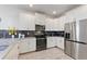 Contemporary kitchen with white cabinetry, stainless steel appliances and stylish backsplash at 1524 Flange Dr, Davenport, FL 33896