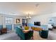 Open living room area with modern furnishings, TV, and decorative paintings at 1524 Flange Dr, Davenport, FL 33896
