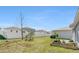 The spacious backyard features a white fence, lush lawn, and a garden box, creating an ideal outdoor retreat at 212 Taft Dr, Davenport, FL 33837
