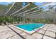 Spacious screened in pool surrounded by lush landscaping, offering a private oasis for relaxation at 2225 Cypress Ct # 2C, Tavares, FL 32778