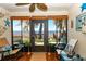 Enclosed lanai with serene water views and beach themed decorations; a peaceful retreat at 2225 Cypress Ct # 2C, Tavares, FL 32778
