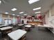 Large, carpeted meeting room with tables, chairs, stage, and decorative accents at 25527 Oak Aly, Leesburg, FL 34748