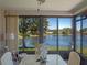 A bright sunroom offering stunning views of the tranquil lake, with large windows at 26636 Evert St, Leesburg, FL 34748