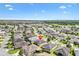 Beautiful aerial view highlights the property in a neighborhood close to golf course and green spaces at 3373 Melbourne Ln, The Villages, FL 32163