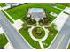 Aerial shot of the community pool, showcasing lush landscaping and easy access at 37031 Lake Overlook Dr, Grand Island, FL 32735