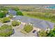 Aerial view of townhomes showcasing manicured lawns and a serene lake view at 1017 Green Gate Blvd, Groveland, FL 34736