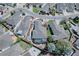 Aerial view showcasing the property's boundaries, screened lanai, and location within a quiet residential community at 17714 Se 84Th Sheldon Ter, The Villages, FL 32162