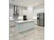 Modern kitchen with stainless steel appliances, white cabinets and an island at 2174 Wallingford Loop, Mount Dora, FL 32757