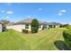 Landscaped backyard featuring well-maintained lawn and mature plantings at 2188 Gordon Path, The Villages, FL 32163