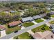 Community aerial showcasing well-maintained homes, landscaped yards, and a serene neighborhood atmosphere with trees at 26800 Racquet Cir, Leesburg, FL 34748