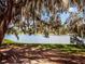 A tranquil scene featuring a scenic lake view framed by moss-draped trees, perfect for relaxation and enjoyment at 26800 Racquet Cir, Leesburg, FL 34748