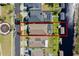Aerial view highlighting property layout, pool, dock, water access, and surrounding neighborhood at 724 Barefoot Bay Loop, Groveland, FL 34736