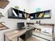 Modern office space featuring floating shelves, desk, computer and printing equipment at 9113 Sw 91St Court Rd, Ocala, FL 34481