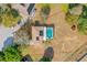 Aerial view of property with pool and large yard and defined property line at 12620 Bay Breeze Ct, Clermont, FL 34711