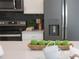 Close-up view of the kitchen island with dishes and a wooden bowl full of decorative green apples at 3180 Paradox Circle # 106, Kissimmee, FL 34746