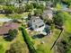An aerial view of a property and surrounding neighborhood, with a pool and trees at 3234 Cypress Grove Dr, Eustis, FL 32736