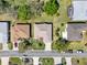 Birds eye view of a single-Gathering home with a well-kept lawn and landscaping at 5645 Huntington St, Leesburg, FL 34748