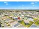 Aerial view highlighting a home's location within a tightly-knit community with numerous screened pools at 6088 Keckonen Dr, The Villages, FL 32163