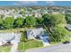An aerial view of the house showing the landscaping and mature trees surrounding property at 9025 Se 136Th Loop, Summerfield, FL 34491