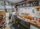 Organized workshop featuring pegboard, shelving, workbench, and various tools and supplies at 103 Tamarisk Way, Leesburg, FL 34748