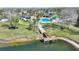 Aerial perspective of community amenities, including the pool, dock, and scenic lakefront setting at 1851 Soaring Heights Cir, Orlando, FL 32837