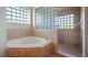 Bathroom featuring a jetted tub, tiled shower, and plenty of natural light at 21046 County Road 33, Groveland, FL 34736