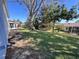 View of a sunny, well-maintained backyard featuring mature trees and a glimpse of the house at 24614 Stillridge Ct, Leesburg, FL 34748