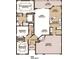 Layout of the Iris model with a Primary bedroom, two additional bedrooms, living room, kitchen, lanai, and garage at 3334 Pierluissi Path, The Villages, FL 32163