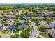 Aerial view of a residential area with well-maintained homes and mature trees in a neighborhood setting at 342 Lake Amberleigh Dr, Winter Garden, FL 34787