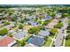 Aerial view of residences showing neighborhood with lush trees, swimming pools and well-maintained homes at 342 Lake Amberleigh Dr, Winter Garden, FL 34787