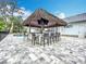 Outdoor tiki bar with seating, an outdoor kitchen, and a great entertaining space near the pool at 464 Long & Winding Rd, Groveland, FL 34736