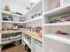 Walk-in pantry with ample shelving and storage space, perfect for organization at 464 Long & Winding Rd, Groveland, FL 34736