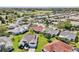 An aerial perspective shows well-kept homes surrounded by trees, contributing to the community's lush and established look at 750 Evelynton Loop, The Villages, FL 32162