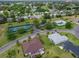 Aerial view of a residential area featuring tennis courts, a pool, and landscaped streets at 11743 Se 174Th Loop, Summerfield, FL 34491